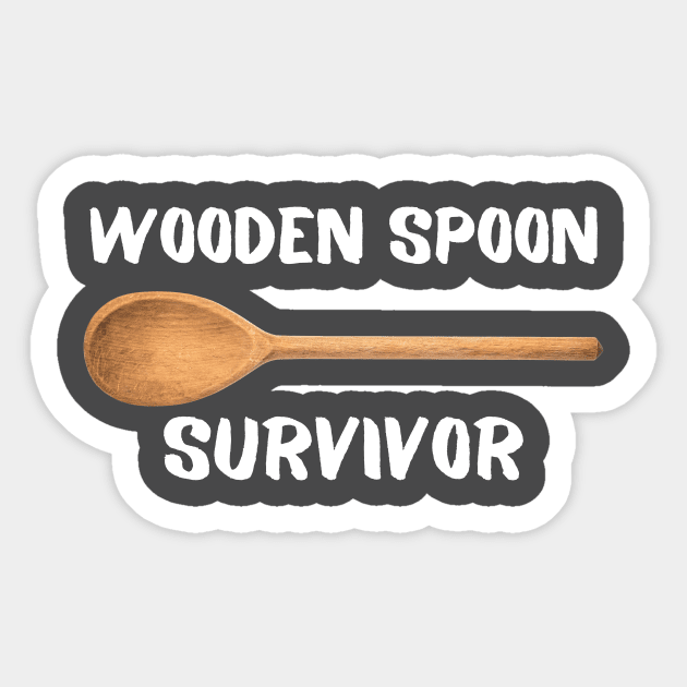 Wooden Spoon Survivor Sticker by Arch City Tees